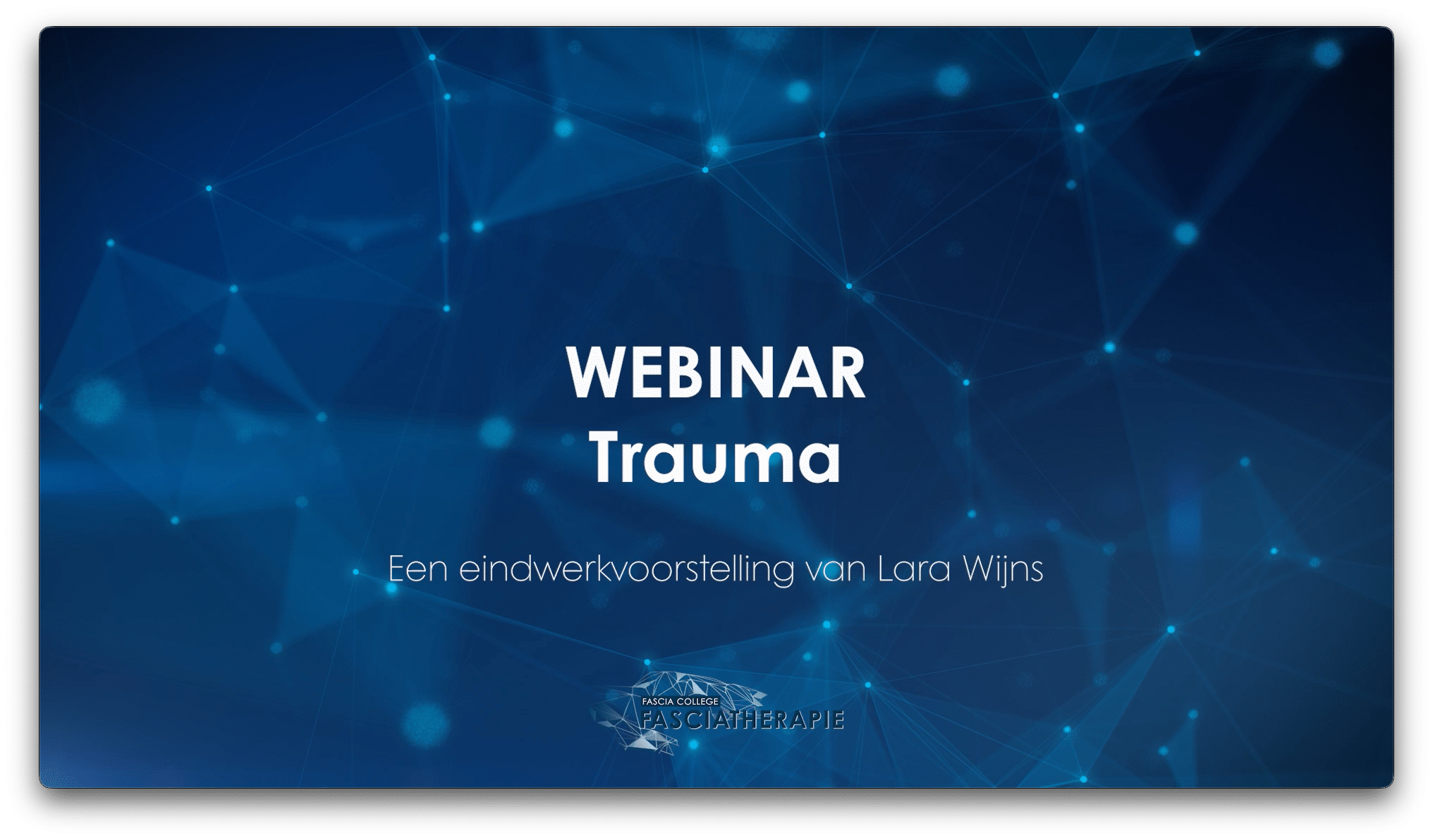 Eindwerkvoorstelling van Lara Wijs - trauma