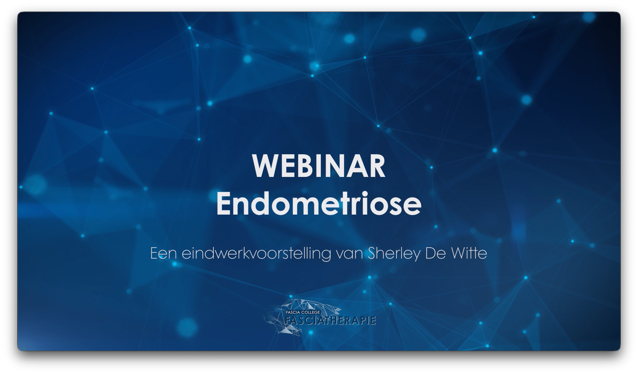 Eindwerkvoorstelling van Sherley De Witte - endometriose